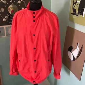 Fossil Bright orange lightweight windbreaker, large